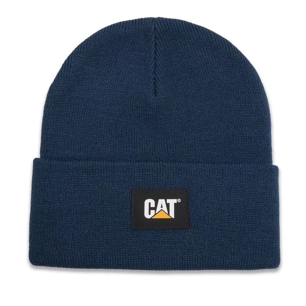 Caterpillar Cat Label Cuff Beanie Hat Detroit Blue